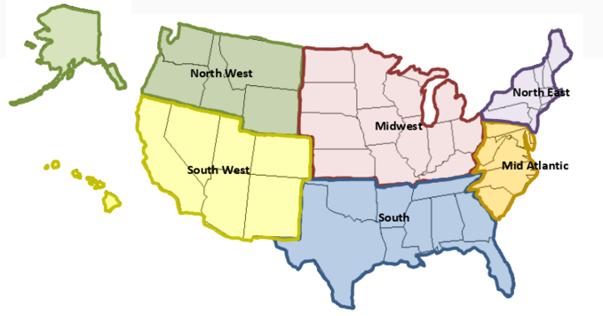 CLEP Regions United States